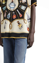 Silk shirt with perfume print -  | Dolce &amp; Gabbana
