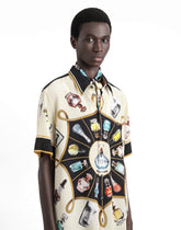 Silk shirt with perfume print -  | Dolce &amp; Gabbana