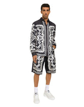 Silk and stretch denim shirt with Marina print -  | Dolce &amp; Gabbana