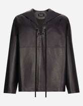 Leather blouse with sailor-style cape -  | Dolce & Gabbana