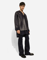 Leather blouse with sailor-style cape -  | Dolce & Gabbana