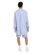 Oversize linen shirt with Mandarin collar -  | Dolce &amp; Gabbana