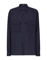 Oversize linen shirt with pockets -  | Dolce & Gabbana