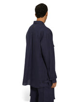 Oversize linen shirt with pockets -  | Dolce & Gabbana