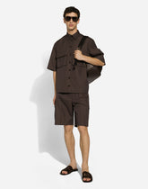 Poplin Hawaiian shirt with pockets -  | Dolce &amp; Gabbana