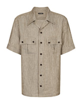 Striped linen Hawaiian shirt -  | Dolce & Gabbana