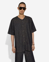 Denim bowling shirt with “Dolce&amp;Gabbana” embroidery -  | Dolce &amp; Gabbana
