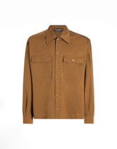 Cotton shirt with plaque -  | Dolce &amp; Gabbana