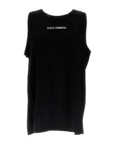 COTTON TANK TOP WITH DOLCE&amp;GABBANA EMBROIDERY -  | Dolce &amp; Gabbana