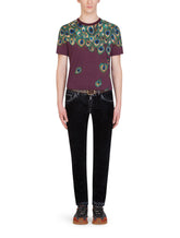 COTTON T-SHIRT WITH FEATHER PRINT -  | Dolce &amp; Gabbana