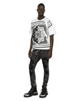 Cotton T-shirt with bandanna print -  | Dolce & Gabbana