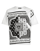 Cotton T-shirt with bandanna print -  | Dolce & Gabbana