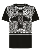Cotton T-shirt with bandanna print -  | Dolce & Gabbana