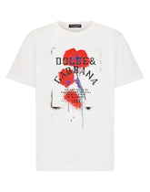 Printed cotton T-shirt with DG patch -  | Dolce &amp; Gabbana