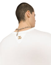 Printed cotton T-shirt with DG patch -  | Dolce &amp; Gabbana