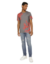 Coral-print cotton T-shirt with DG patch -  | Dolce &amp; Gabbana