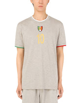 Logo-print cotton T-shirt with patch embellishment -  | Dolce & Gabbana