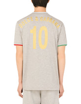 Logo-print cotton T-shirt with patch embellishment -  | Dolce & Gabbana