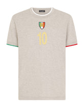 Logo-print cotton T-shirt with patch embellishment -  | Dolce & Gabbana