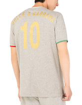 Logo-print cotton T-shirt with patch embellishment -  | Dolce & Gabbana