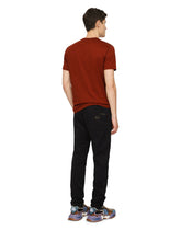 Cotton V-neck T-shirt with branded plate -  | Dolce &amp; Gabbana