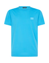Cotton V-neck T-shirt with branded plate -  | Dolce & Gabbana