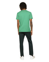 Cotton V-neck T-shirt with branded plate -  | Dolce & Gabbana