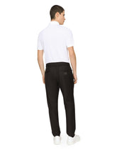 Cotton piqué polo-shirt with branded tag -  | Dolce & Gabbana