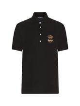 Cotton piqué polo-shirt with embroidery -  | Dolce &amp; Gabbana