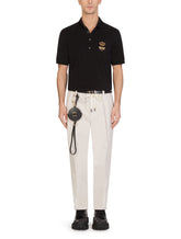 Cotton piqué polo-shirt with embroidery -  | Dolce &amp; Gabbana