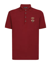 Cotton piqué polo-shirt with embroidery -  | Dolce &amp; Gabbana
