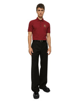 Cotton piqué polo-shirt with embroidery -  | Dolce &amp; Gabbana