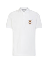 Cotton piqué polo-shirt with embroidery -  | Dolce &amp; Gabbana