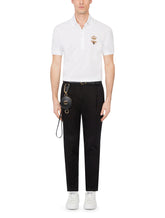 Cotton piqué polo-shirt with embroidery -  | Dolce &amp; Gabbana
