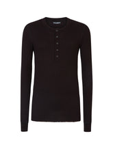 Long-sleeved grandad neck top -  | Dolce & Gabbana