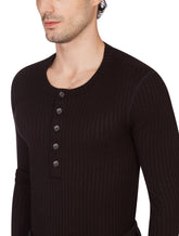 Long-sleeved grandad neck top -  | Dolce & Gabbana