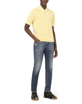 Cotton piqué polo shirt with branded plate -  | Dolce & Gabbana
