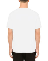 Cotton T-shirt with leopard-print DG patch -  | Dolce & Gabbana