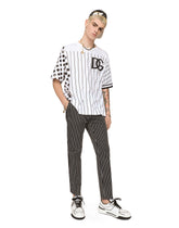 Cotton T-shirt with stripe and polka-dot print -  | Dolce &amp; Gabbana