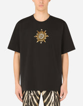 Technical jersey T-shirt with crystals and DG logo -  | Dolce &amp; Gabbana