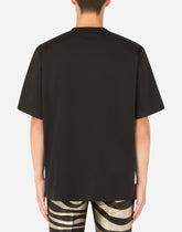 Technical jersey T-shirt with crystals and DG logo -  | Dolce &amp; Gabbana