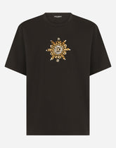 Technical jersey T-shirt with crystals and DG logo -  | Dolce &amp; Gabbana