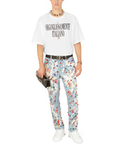 T-shirt with metal DG logo and print -  | Dolce &amp; Gabbana