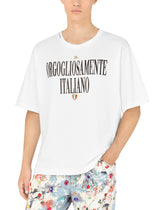 T-shirt with metal DG logo and print -  | Dolce &amp; Gabbana