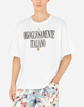 T-shirt with metal DG logo and print -  | Dolce &amp; Gabbana