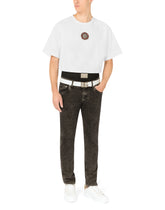 Technical jersey T-shirt with crystals and DG logo -  | Dolce & Gabbana