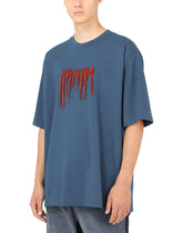 Cotton T-shirt with frayed DG embroidery -  | Dolce & Gabbana