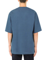 Cotton T-shirt with frayed DG embroidery -  | Dolce & Gabbana