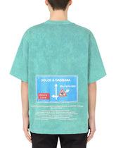 Washed cotton T-shirt with print -  | Dolce &amp; Gabbana