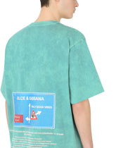 Washed cotton T-shirt with print -  | Dolce &amp; Gabbana